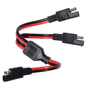 lixintian 14awg sae dc power automotive connector cable y splitter 1 to 2 sae extension cable, fit for suitable for solar battery connection and transfer
