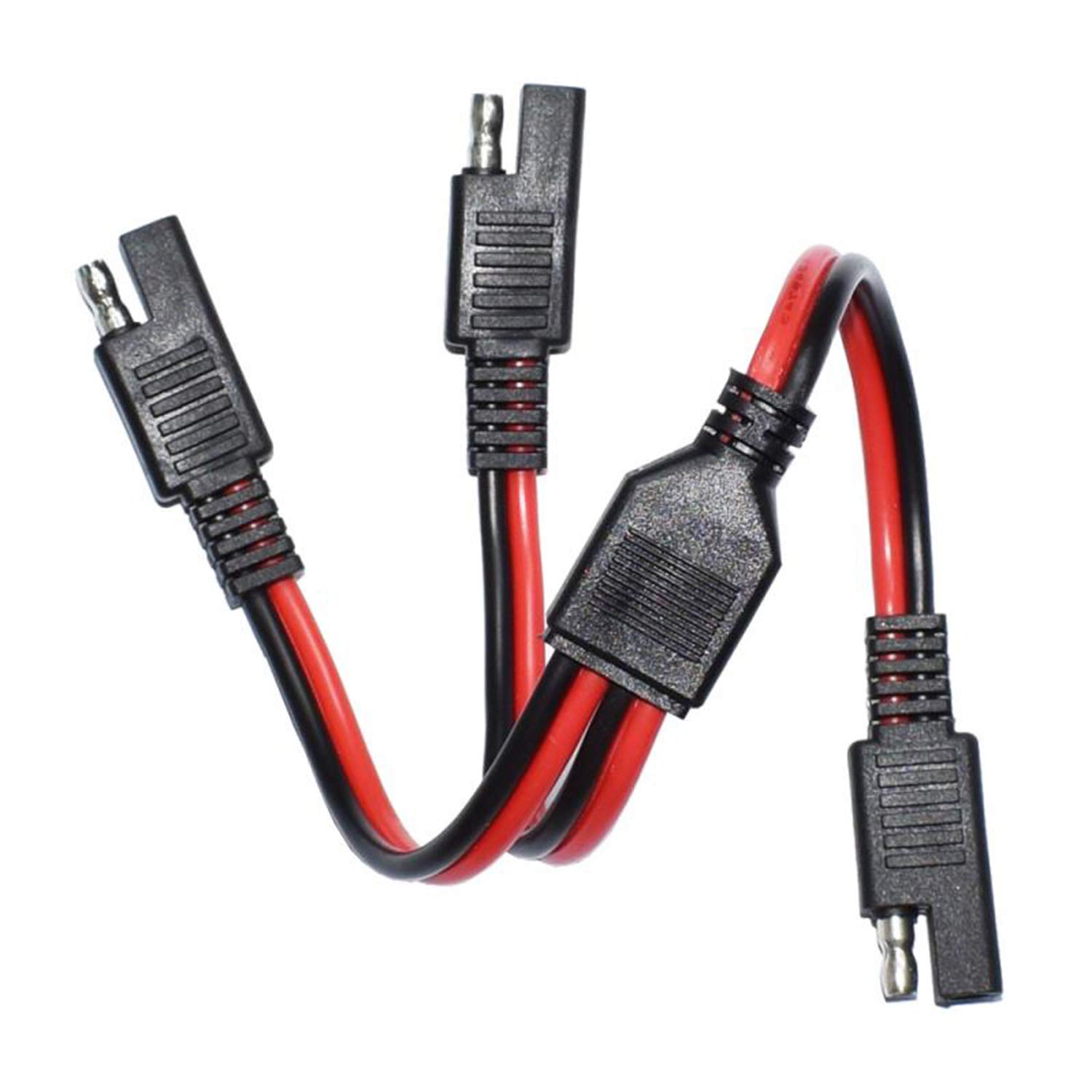 LIXINTIAN 14AWG SAE DC Power Automotive Connector Cable Y Splitter 1 to 2 SAE Extension Cable, Fit for Suitable for Solar Battery Connection and Transfer