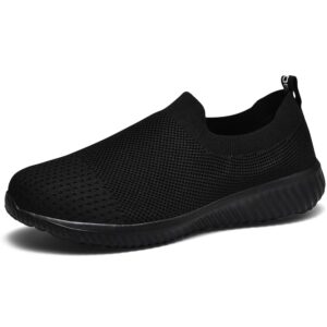 lancrop women's walking nurse shoes - mesh slip on comfortable sneakers 6 us, label 36 all black