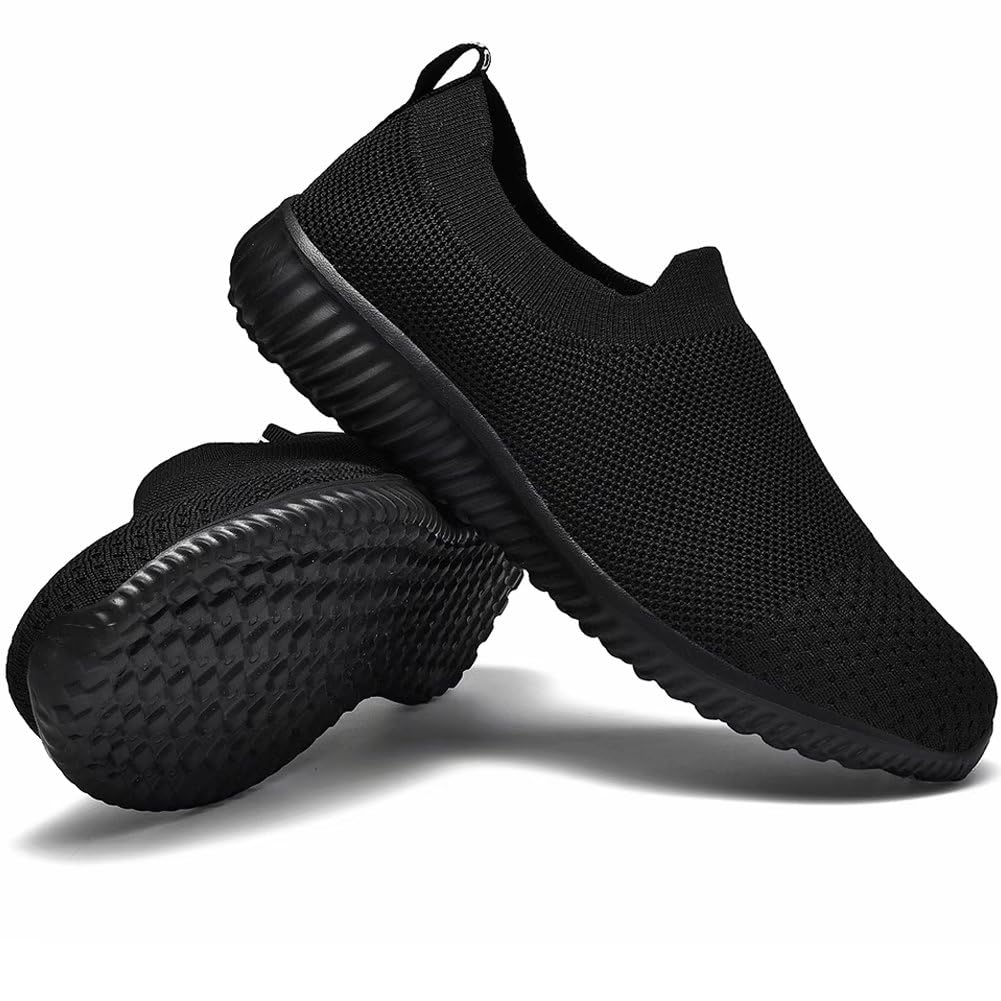 LANCROP Women's Walking Nurse Shoes - Mesh Slip on Comfortable Sneakers 6 US, Label 36 All Black
