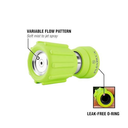 Flexzilla Garden Hose Nozzle - Heavy Duty Twist Action, NFZG62, ZillaGreen™