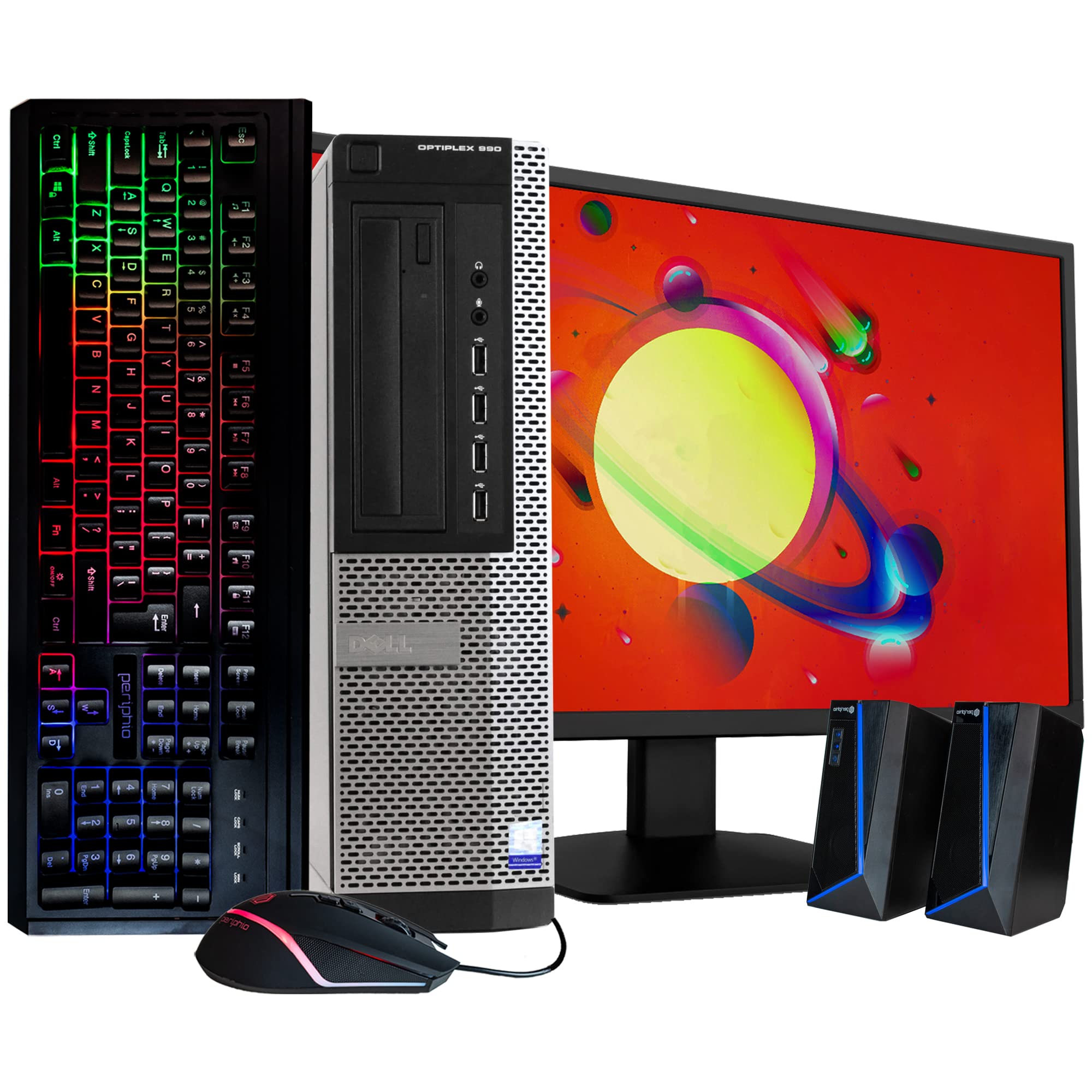 Dell Optiplex 990 Desktop Computer PC, Intel Quad-Core i5, 2TB HDD Storage, 16GB DDR3 RAM, Windows 10 Pro, DVD, WiFi, 20in Monitor, RGB Productivity Bundle (Renewed)