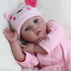 CHAREX Realistic Reborn Baby Dolls Real Looking Lifelike for Girls 22 Inch Handmade Weighted Newborn Silicone Doll with Giraffe Toy Gifts Kids Age 3+