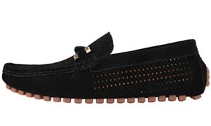 jions mens loafers slip on driving hollow out suede moccasins flats boat shoes slip-ons driver c- black 10.5 d(m) us/cn 45