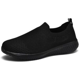 lancrop women's walking nurse shoes - mesh slip on comfortable sneakers 5 us, label 35 all black