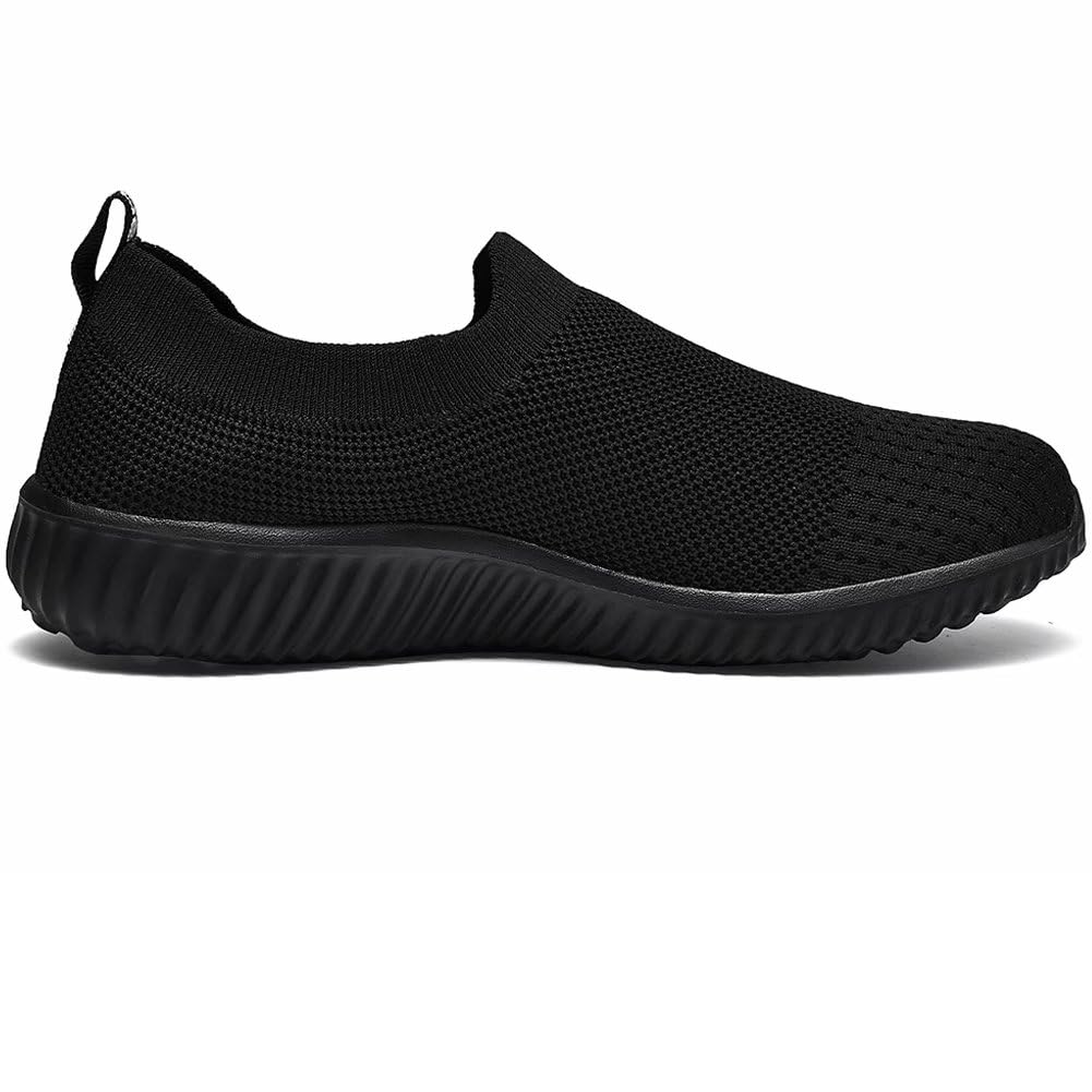 LANCROP Women's Walking Nurse Shoes - Mesh Slip on Comfortable Sneakers 5 US, Label 35 All Black