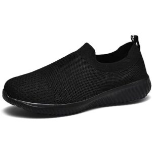lancrop women's walking nurse shoes - mesh slip on comfortable sneakers 9.5 us, label 41 all black