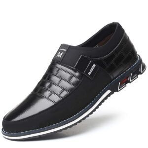 cosidram men casual shoes sneakers loafers walking shoes lightweight driving business office slip on black 13