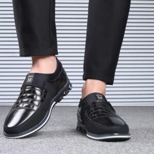 COSIDRAM Men Casual Shoes Sneakers Loafers Walking Shoes Lightweight Driving Business Office Slip on Black 13