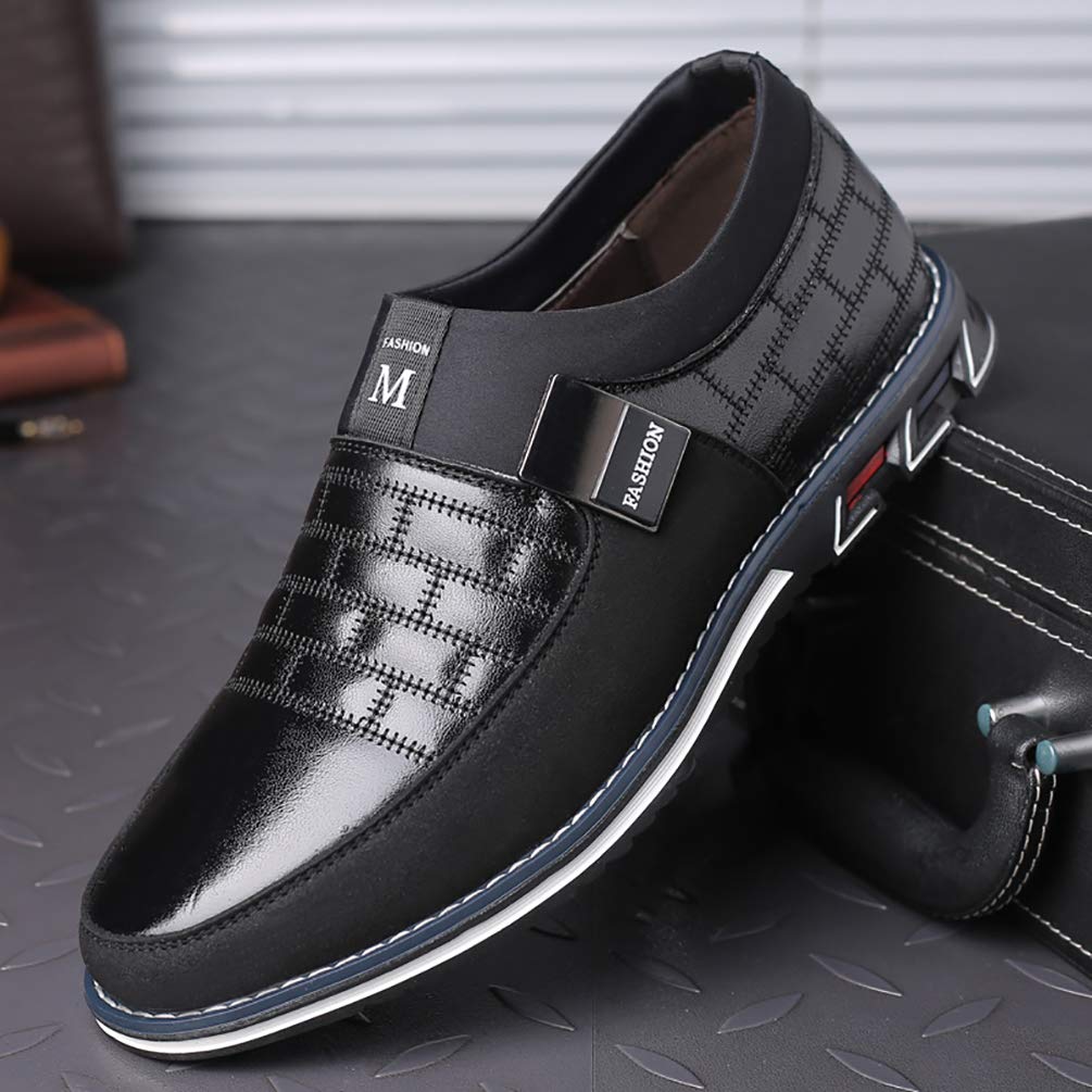 COSIDRAM Men Casual Shoes Sneakers Loafers Walking Shoes Lightweight Driving Business Office Slip on Black 13