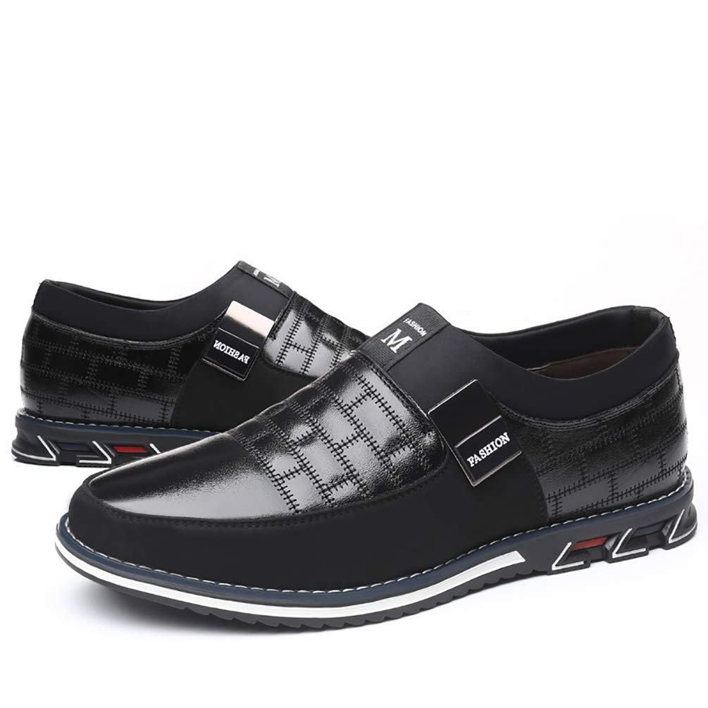 COSIDRAM Men Casual Shoes Sneakers Loafers Walking Shoes Lightweight Driving Business Office Slip on Black 13