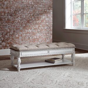 liberty furniture industries bed bench, w54 x d18 x h20, white