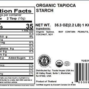 Yupik Organic Tapioca Starch, 2.2 lb, Non-GMO, Vegan, Gluten-Free, Pack of 1