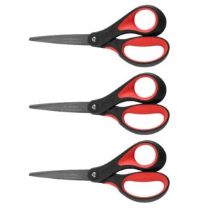 LIVINGO 8" Premium Scissors for Office, Multipurpose Titanium Non-Stick Craft Scissors for DIY, Sharp Stainless Steel Blades Comfort Grip, 3 Pack