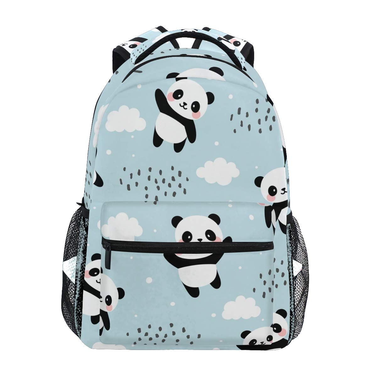 Qilmy Panda Backpack for Girls Student School Bookbag Laptop Computer Travel Daypack, Sky Blue