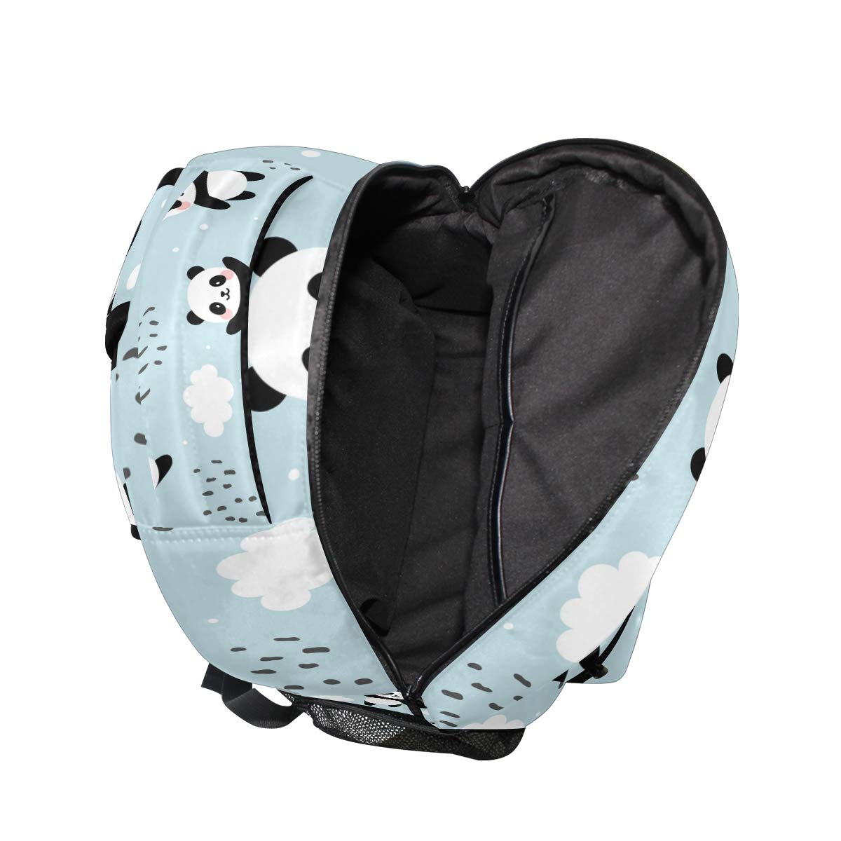 Qilmy Panda Backpack for Girls Student School Bookbag Laptop Computer Travel Daypack, Sky Blue