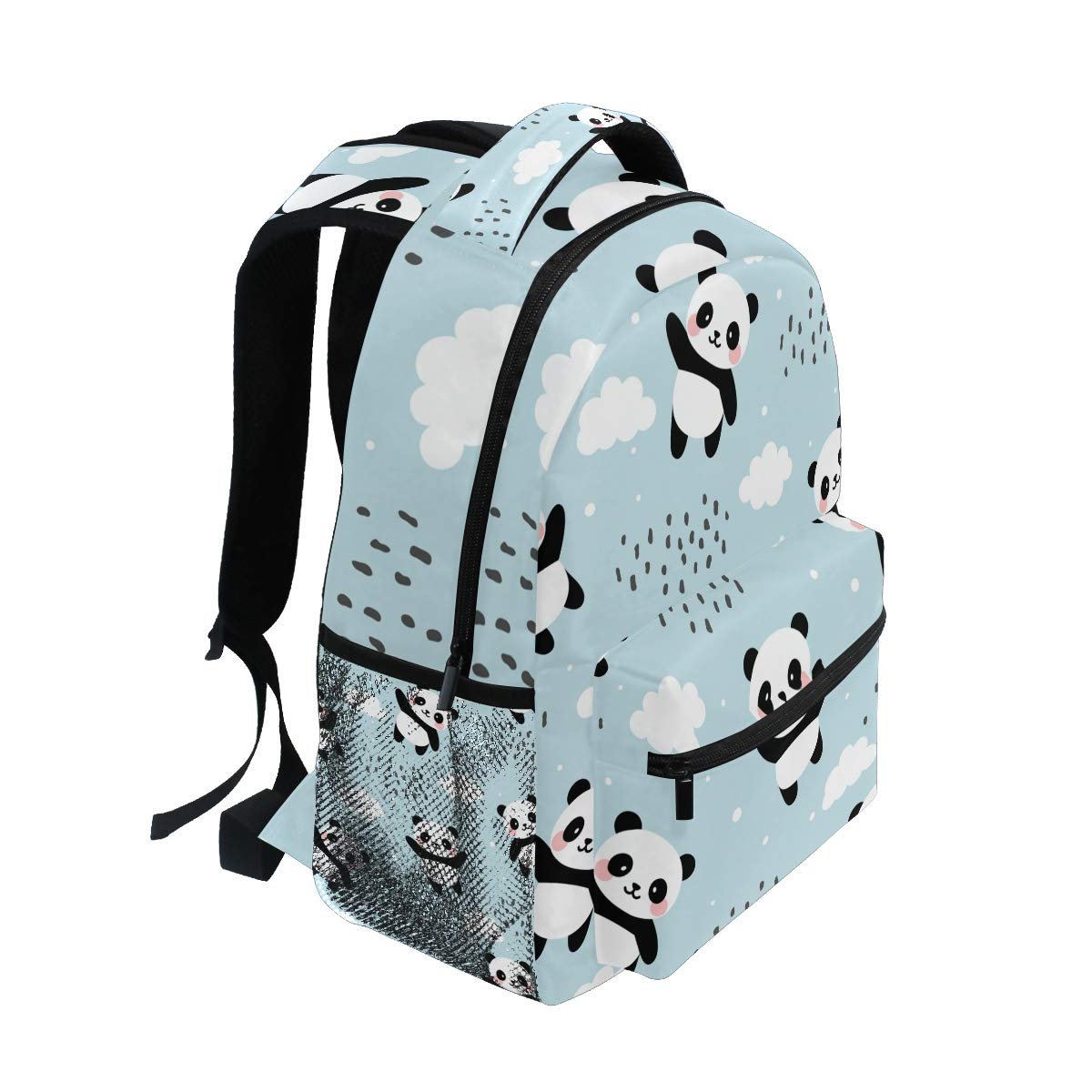 Qilmy Panda Backpack for Girls Student School Bookbag Laptop Computer Travel Daypack, Sky Blue