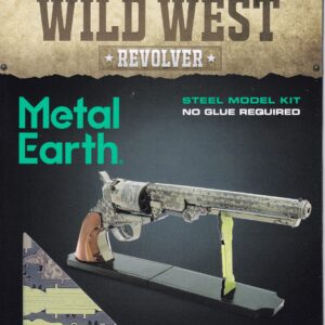 Fascinations Metal Earth 3D Metal Model Kits Wild West Set of 4 - Revolver - Stagecoach - Gatling Gun - 2-6-0 Locomotive