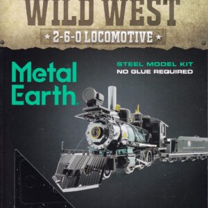 Fascinations Metal Earth 3D Metal Model Kits Wild West Set of 4 - Revolver - Stagecoach - Gatling Gun - 2-6-0 Locomotive