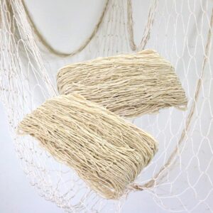 giftexpress 2pc cotton natural fish net decoration for hawaiian party, pirate party, mediterranean, fishman, nautical, mermaid, fishnet and beach party accessories décor,