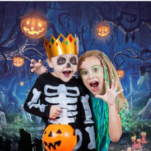 CYLYH 8X6FT Halloween Backdrop Halloween Theme Party Background Pumpkin Lantern Horror Spooky Night Photography Backdrop Halloween Decoration Background D187