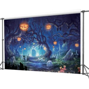 CYLYH 8X6FT Halloween Backdrop Halloween Theme Party Background Pumpkin Lantern Horror Spooky Night Photography Backdrop Halloween Decoration Background D187