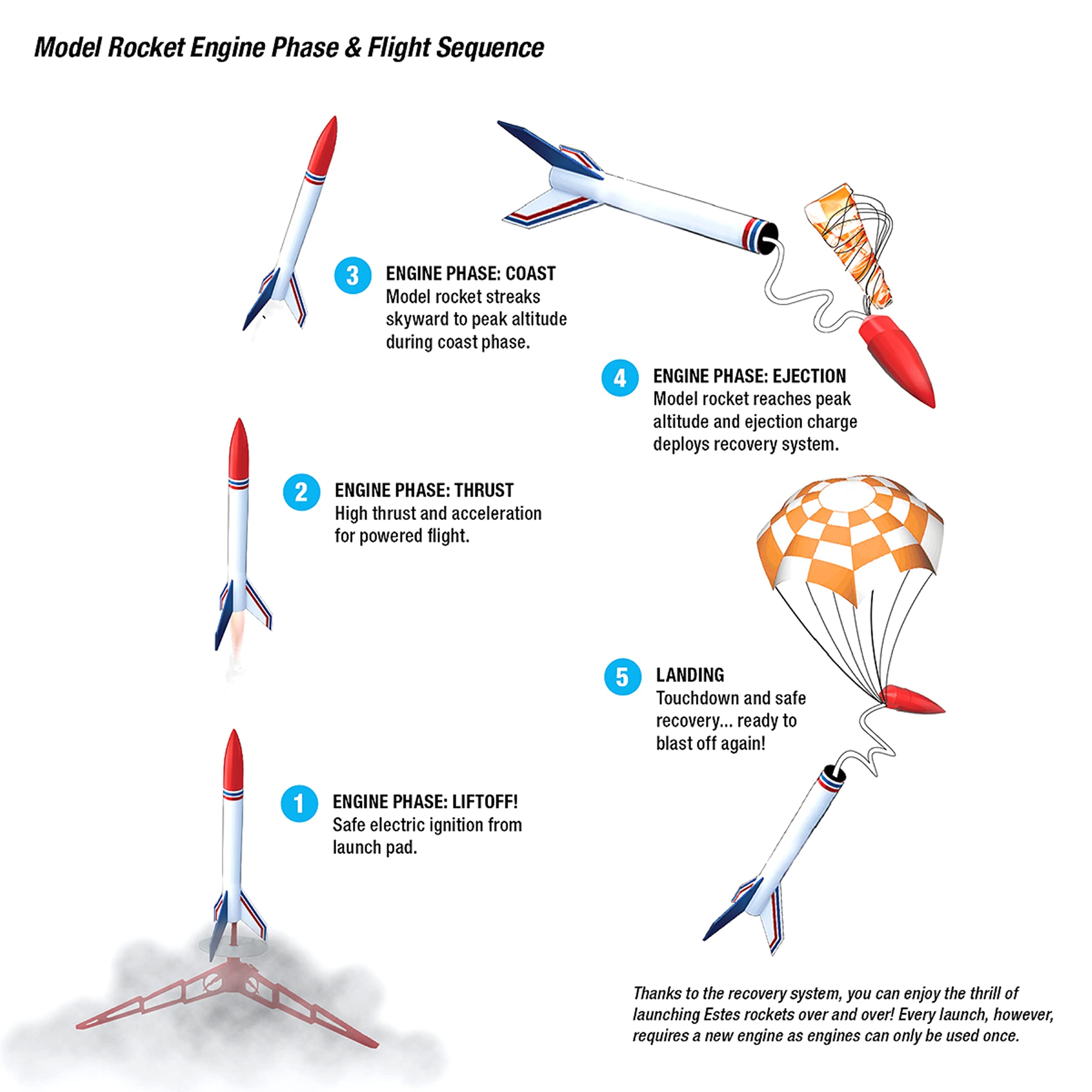 Estes Boosted Bertha Flying Model Rocket Kit| Multi-Stage Booster Rocket | Advanced Level Build | Soarsup to 1000'