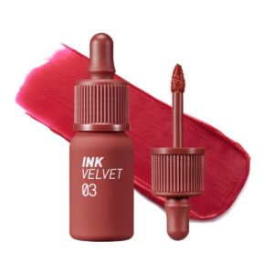peripera ink the velvet lip tint, high pigment color, longwear, weightless, not animal tested, gluten-free, paraben-free (003 red only)