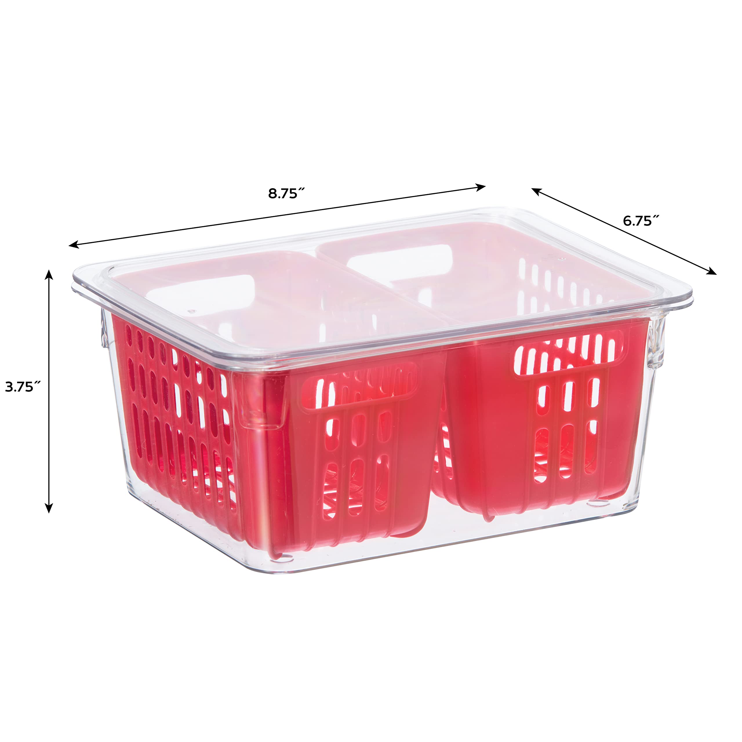 Oggi 5170 Berry Bin - Double Basket, Red