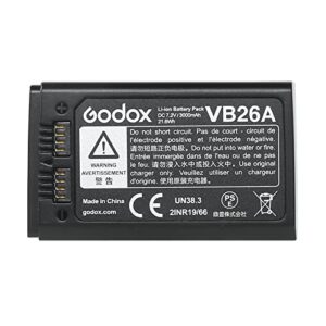 GODOX V1 Battery VB26A VB26B VB26 Battery Replacement for V1S V1C V1N V1F V1O V1P V860III-S V860III-C V860III-N V860III-F V860III-O V850III AD100PRO Camera Flash Speedlite