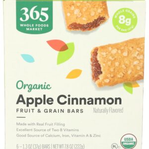 365 by Whole Foods Market, Organic Apple Cereal Bar 6 Count, 7.8 Ounce