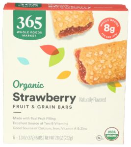 365 by whole foods market, organic strawberry cereal bar 6 count, 7.8 ounce