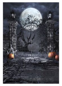 allenjoy 5x7ft halloween themed photography backdrop moonlight pumpkin vintage scary gate horrible birthday party background for portrait banner baby shower home decors photo props