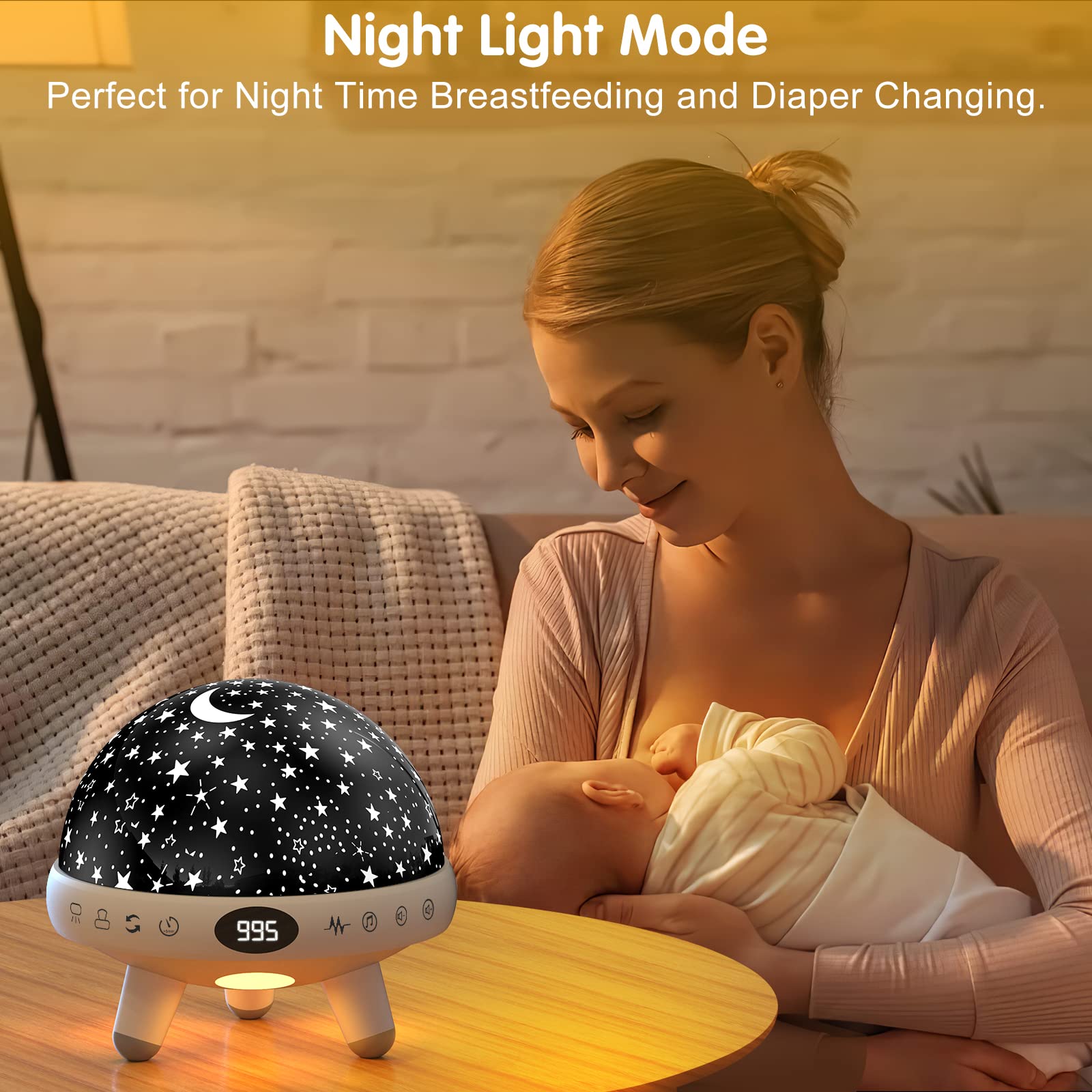 YACHANCE Baby Night Light Star Projector for Kids,Kids Sound Machine with Night Lights for Kids Room,29 Soothing Sound White Noise Machine for Baby Sleeping Soother,Nursery Lamp for Kids Bedroom Decor