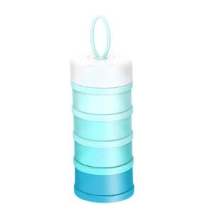 kaptin formula dispenser,non-spill portable stackable baby milk powder dispenser,snack storage container,bpa free,4 feeds (blue)