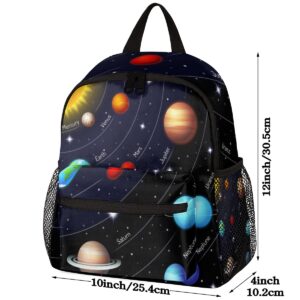 AUUXVA Kids Backpack Galaxy Solar System Toddler Preschool Backpack Shoulder Travel School Bags (Solar System)