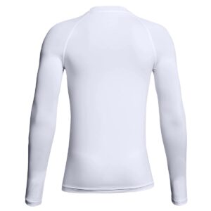 BALEAF Boys Compression Shirt Long Sleeve Youth Undershirts Kids Football Baseball Baselayer Cold Gear Quick Dry White Size M