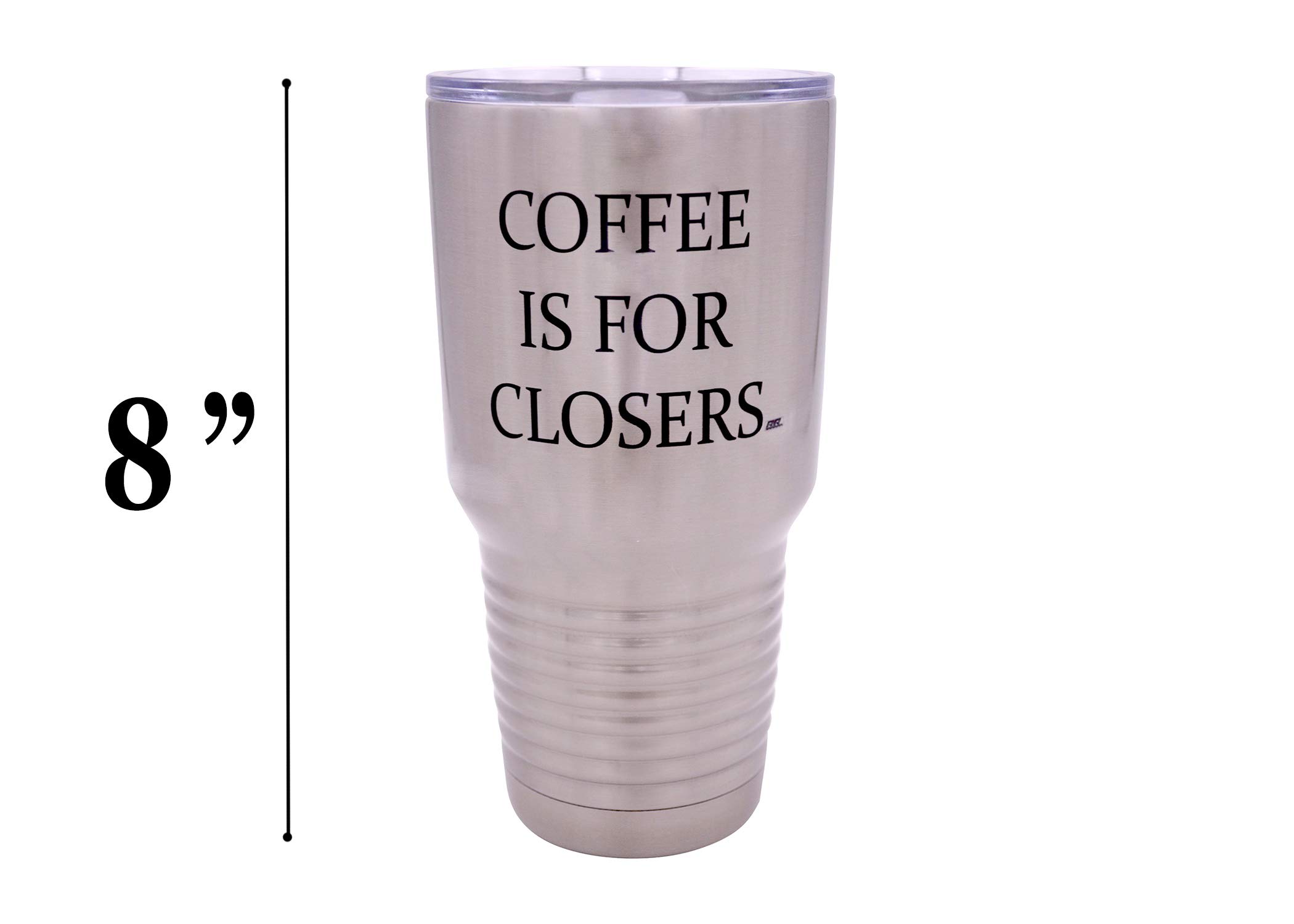 Rogue River Tactical Large Funny Realtor Real Estate Sales Coffee is For Closers 30oz Travel Tumbler Mug Cup w/Lid Gift Salesperson Associate