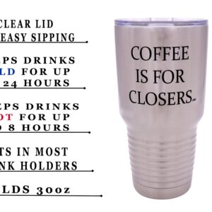 Rogue River Tactical Large Funny Realtor Real Estate Sales Coffee is For Closers 30oz Travel Tumbler Mug Cup w/Lid Gift Salesperson Associate