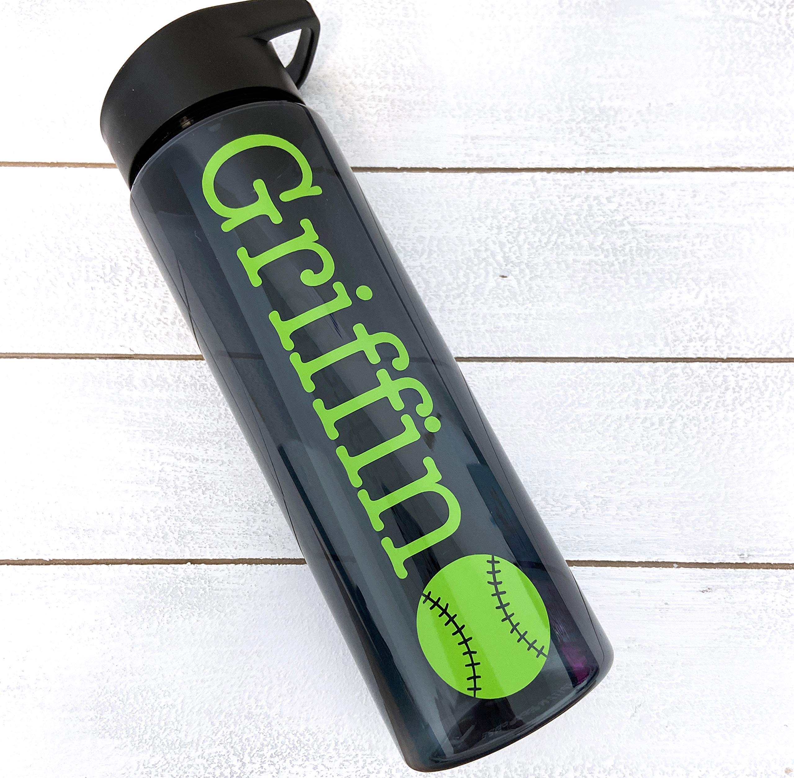 Personalized 24 oz Sports-Themed Water Bottle Tumbler with Custom Vinyl Decal by Avito - Soccer, Volleyball, Baseball, Cheer, Dance, Gymnastics, Ballet, Football, Kids Water Bottle