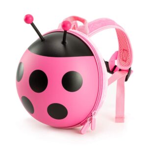 kiddietotes mini ladybug backpack with safety harness for kids, toddlers, and children - perfect for daycare, preschool, and pre-k