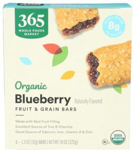 365 by whole foods market, organic blueberry cereal bar 6 count, 7.8 ounce