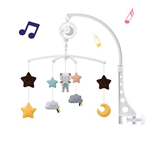 Baby Musical Crib Mobile with Hanging Rotating Toys,Infant Bed Decoration for Newborn Boys and Girls