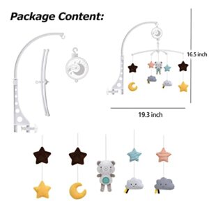 Baby Musical Crib Mobile with Hanging Rotating Toys,Infant Bed Decoration for Newborn Boys and Girls