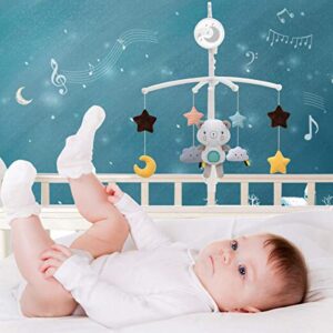 Baby Musical Crib Mobile with Hanging Rotating Toys,Infant Bed Decoration for Newborn Boys and Girls