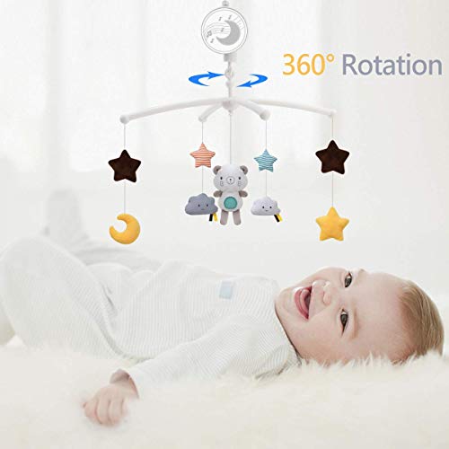 Baby Musical Crib Mobile with Hanging Rotating Toys,Infant Bed Decoration for Newborn Boys and Girls