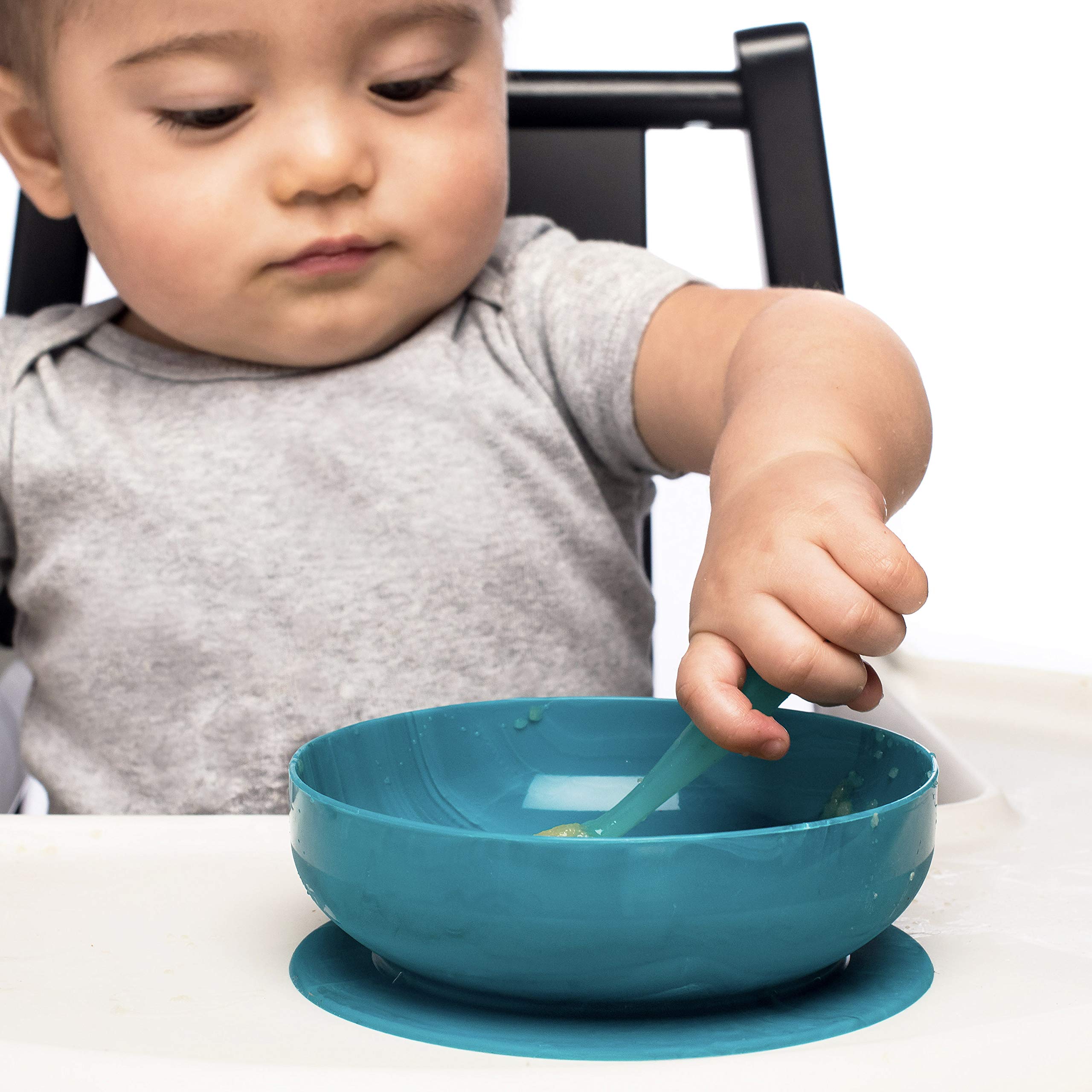 ChooMee Silicone Suction Bowls | Extra Strong Suction with Firm Bowl | Ideal for Infant and Toddler Baby Led Feeding | Large 1 CT