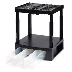 Tools for School Locker Drawer and Height Adjustable Shelf. Includes Removable Drawer Dividers. Heavy Duty. Fits 12 Inch Wide Locker (Black, Single Drawer)