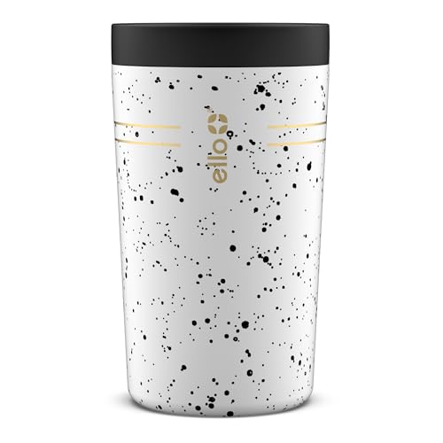 Ello Jones Stainless Steel Travel Coffee Mug -Travel Tea Mug, 11oz, White Speckles