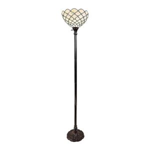 amora upright tiffany floor lamp - 72” pearl stained glass floor lamp